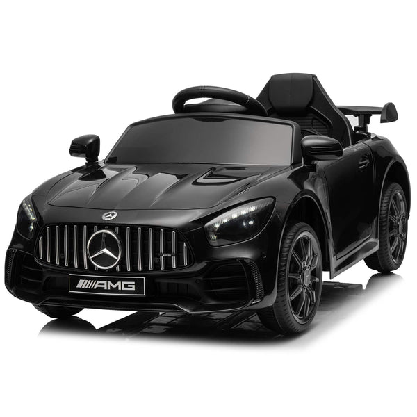 Winado - 12V Ride on Car, Licensed Mercedes Benz AMG GTR Battery Powered Electric Vehicle, w/Parent Remote, Wider Seat, LED Light - Black