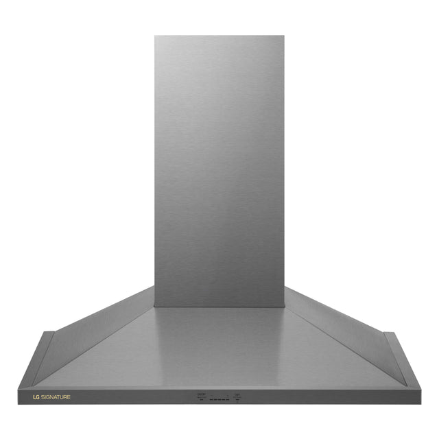 Front. LG - SIGNATURE 36-in Externally Vented Wall Mount Smart Range Hood - Stainless Steel.