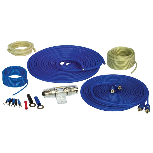 Front. Stinger - Select 8-Gauge AGU Amp Installation Kit - Blue.