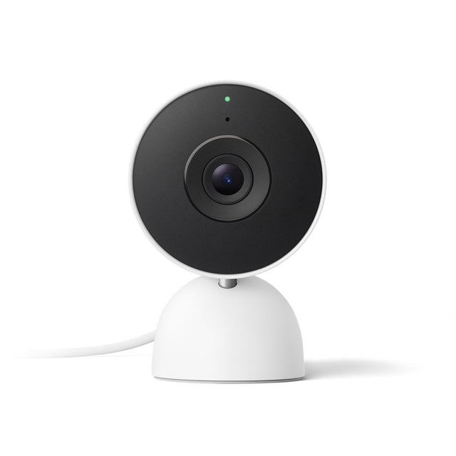 Front. Google - Nest Cam Indoor (wired, 3rd gen) - Latest Model - 2K Video and Gemini - Snow.