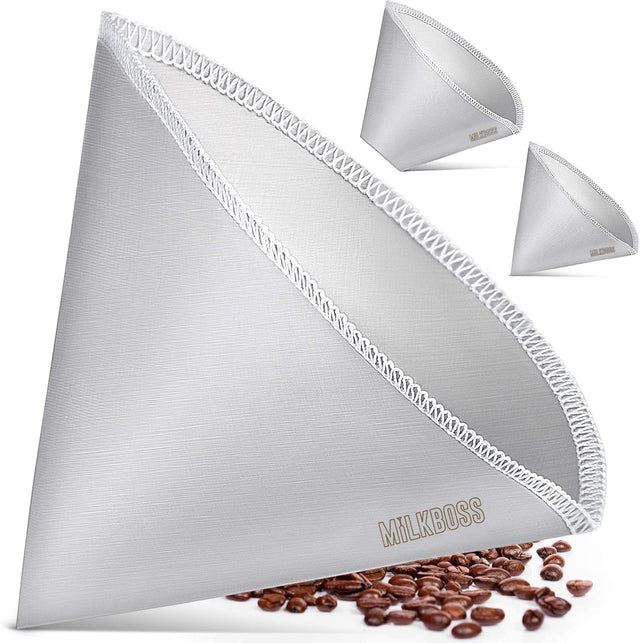 Front. Zulay Kitchen - Zulay Kitchen Pour Over Coffee Filter #1 - Permanent Paperless Stainless Steel Reusable Coffee Filter by Milk Boss - White.