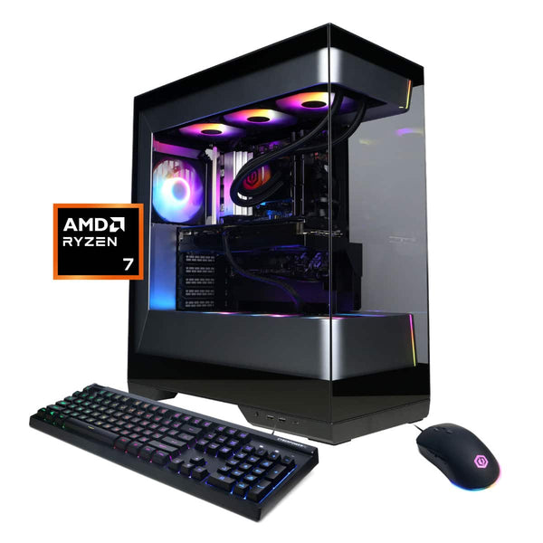 CyberPowerPC - Gaming Desktop - AMD Ryzen 7 9800X3D 2024 - NVIDIA GeForce RTX 5070 12GB - 32GB DDR5 Memory - 2TB SSD Storage - Black