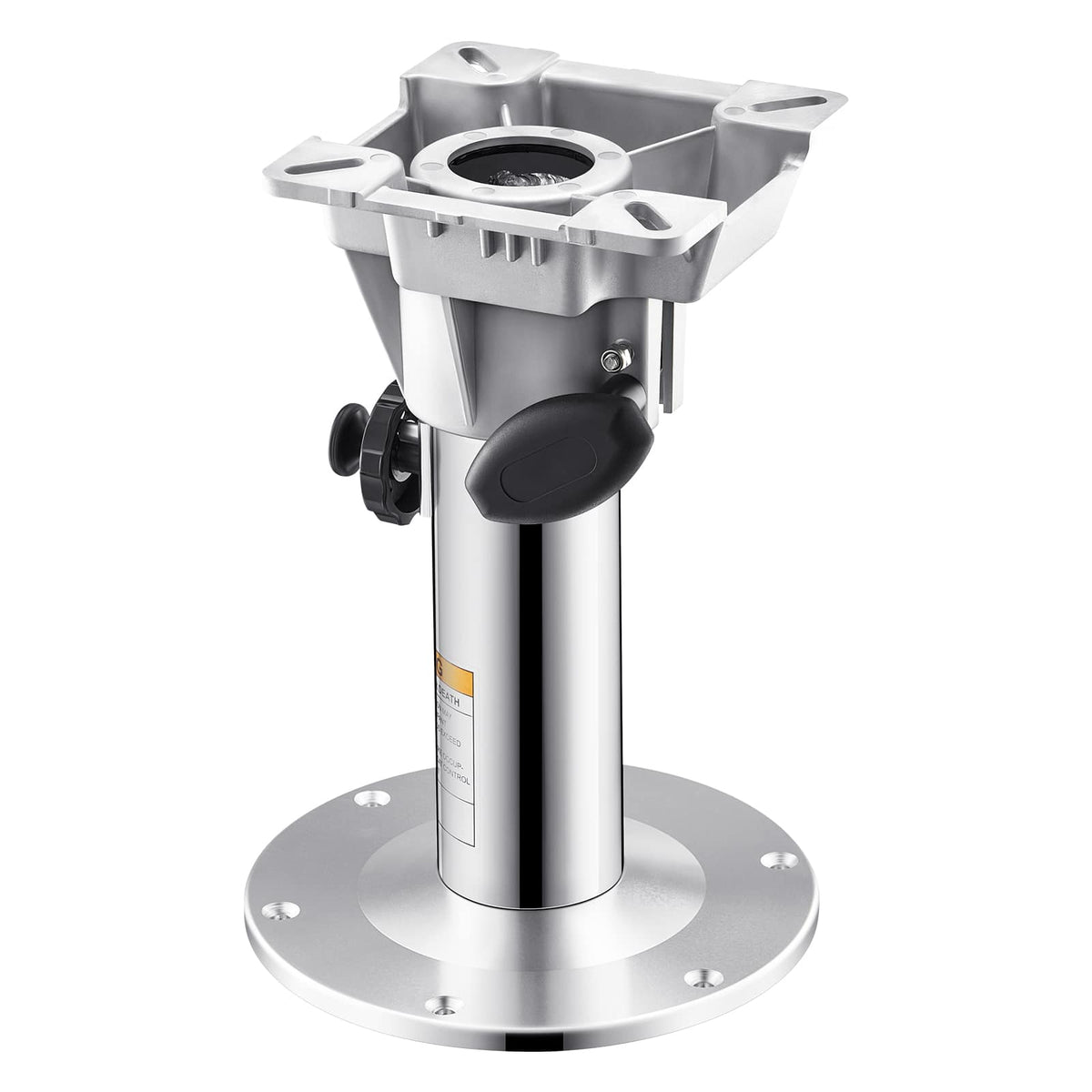 VEVOR - Boat Seat Pedestal, Adjustable Height from 12.76 to 18.7 Inches, Aluminum Alloy Boat Chair Base with Locking Design - Silver