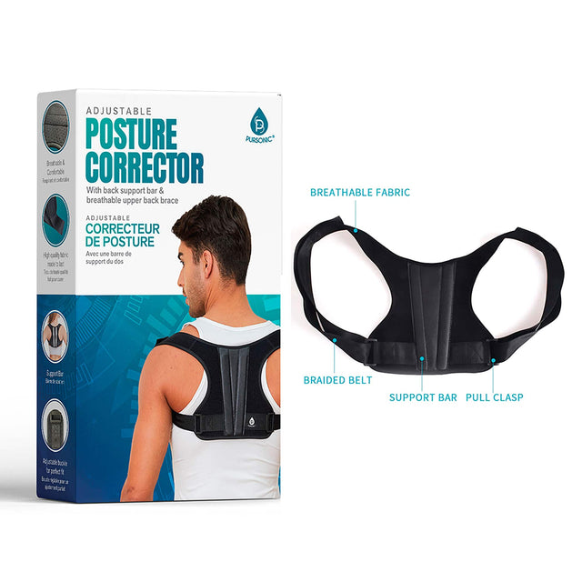 ADJUSTABLE POSTURE CORRECTOR With back support bar & breathable upper back brace
BREATHABLE FABRIC
ADJUSTABLE CORRECTEUR DE POSTURE Avec une barre de support du dos
BRAIDED BELT
SUPPORT BAR PULL CLASP