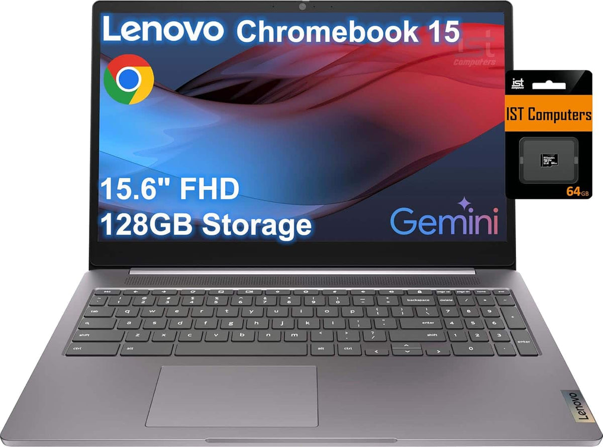 Lenovo - IdeaPad 3i Chromebook 15.6" FHD Laptop - Intel Celeron N4500 - 4GB RAM - 64GB+64GB SD - 2TB Cloud Storage - Chrome OS - Arctic Grey