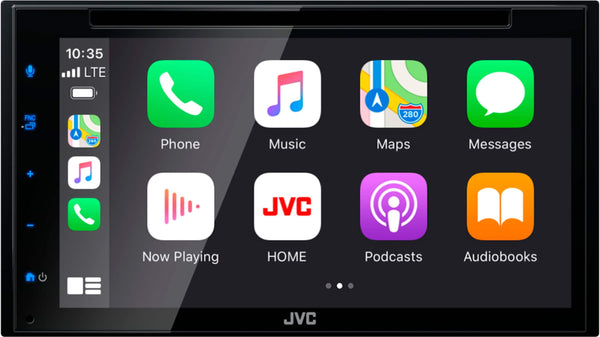 JVC - 6.8" - AndroidAuto/Carplay Built-In Bluetooth - In Dash CD/DVD/DM Receiver - Black