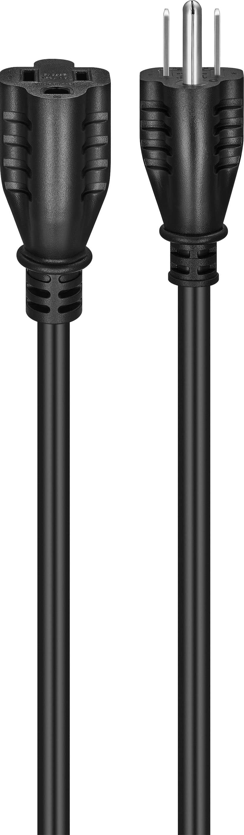 Best Buy essentials™ - 12’ 16ga Indoor/Outdoor Extension Power Cord - Black