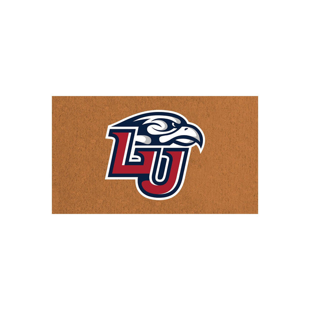 Front. Evergreen Enterprises - Liberty Flames 28" x 16" Team Logo Outdoor Coir Mat - Multicolor.