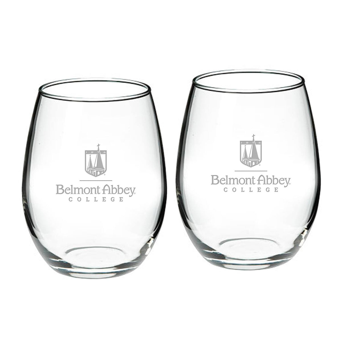 Jardine - Belmont Abbey Crusaders Team 21oz. 2-Piece Stemless Wine Glass Set - Multicolor