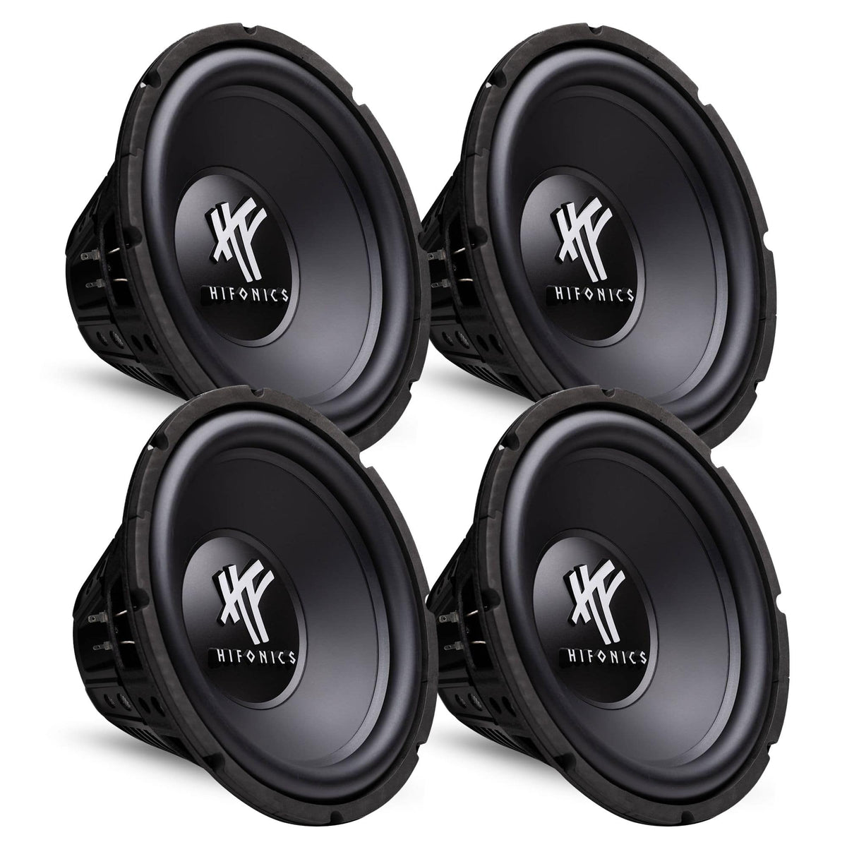 Hifonics - HFX12D4 12" 800W Car Audio DVC Subwoofers Power Bass Subwoofers, 4 Pack - Black