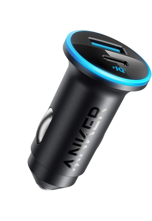 Front. Anker - Anker 323 USB-C Car Charger Adapter, 52.5W Cigarette Lighter USB Charger, 2-Port Fast Charging - Black.