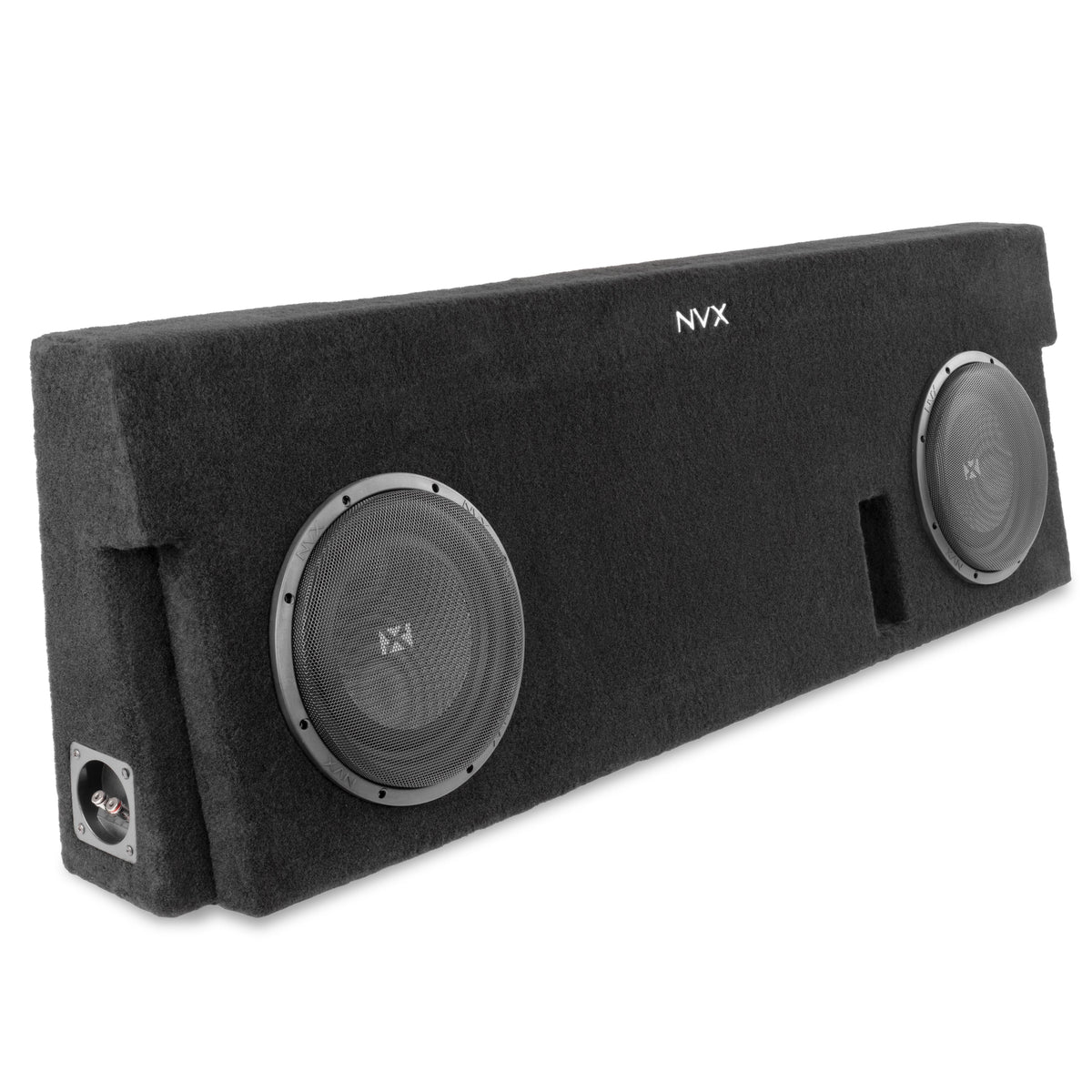 NVX - 2014-2021 Toyota Tundra Crew Max - 700W RMS Custom-Fit Loaded Dual 10" Sealed Subwoofer Enclosure - Black