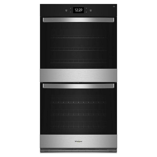 Front. Whirlpool - 30" Smart Built-In Electric Convection Double Wall Oven with Air Fry - Stainless Steel.