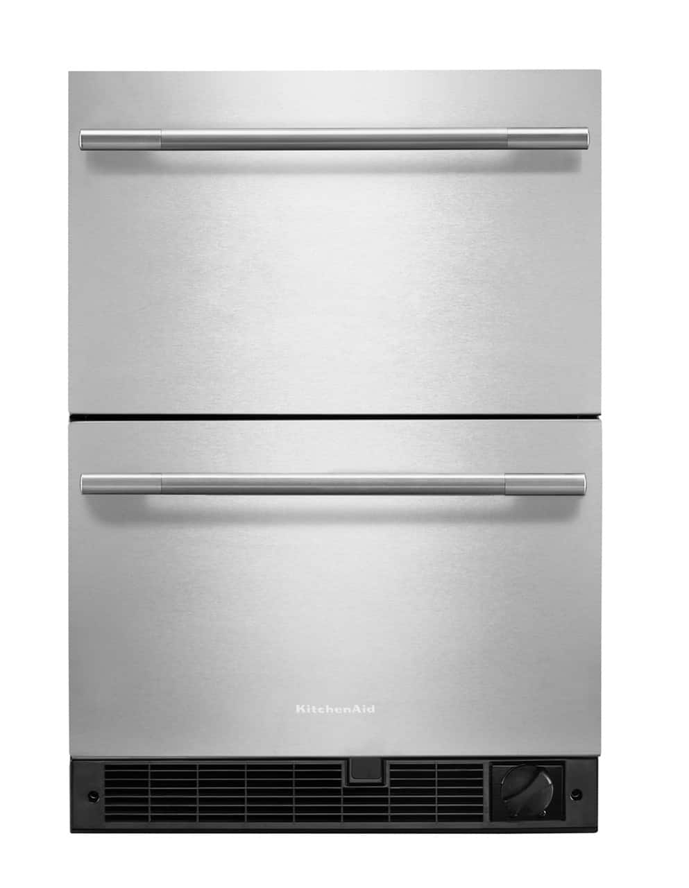 KitchenAid - 4.2 Cu. Ft. Undercounter Double-Drawer Refrigerator/Freezer - Black Cabinet