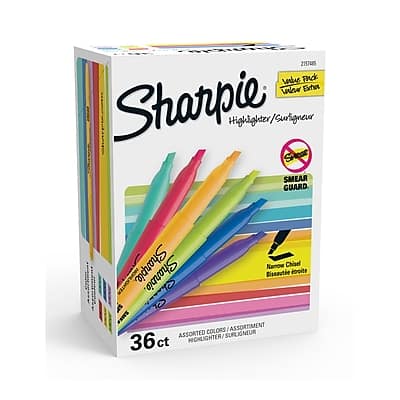 Sharpie - Stick Highlighter, Chisel Tip, 36/Pack - Assorted