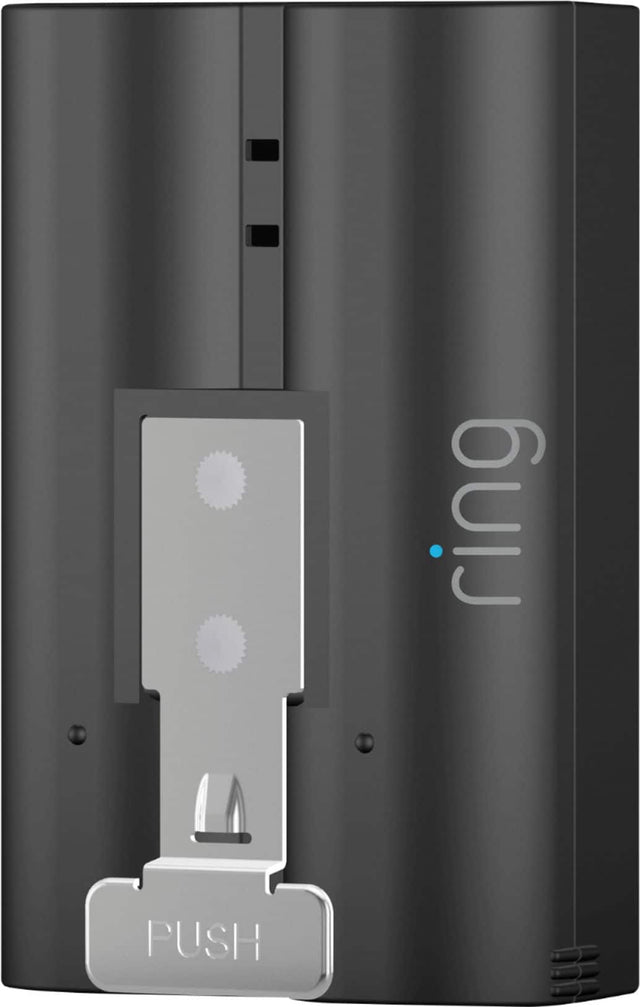 Front. Ring - Quick Release Rechargeable Lithium-ion Battery for Select Devices - Black/Silver.