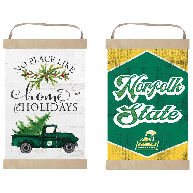 **Left Bag:**
- NO PLACE LIKE
- home
- FOR THE HOLIDAYS

**Right Bag:**
- Norfolk State
- NSU SPARTANS