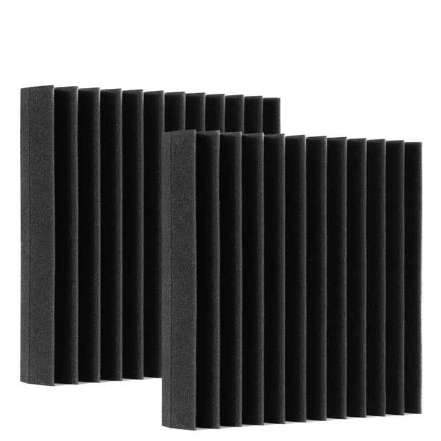 Front. AGPtek - 12 Packs Acoustic Foam Panels for Recording Studio TV Room Office, Black - Black.