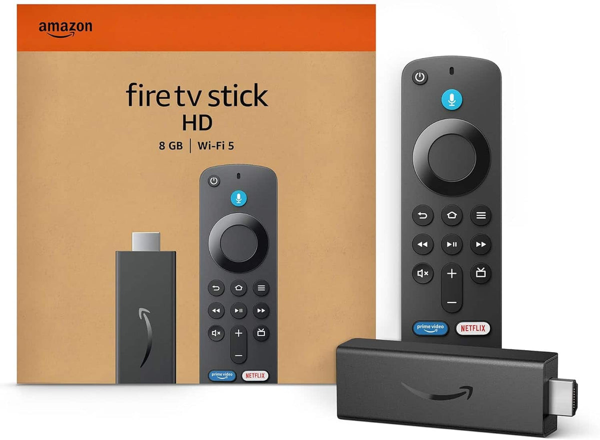 Amazon - Fire TV Stick 1st Gen HD Streaming Device, free and live TV, Alexa Voice Remote, smart home controls, 8GB (2024) - Black