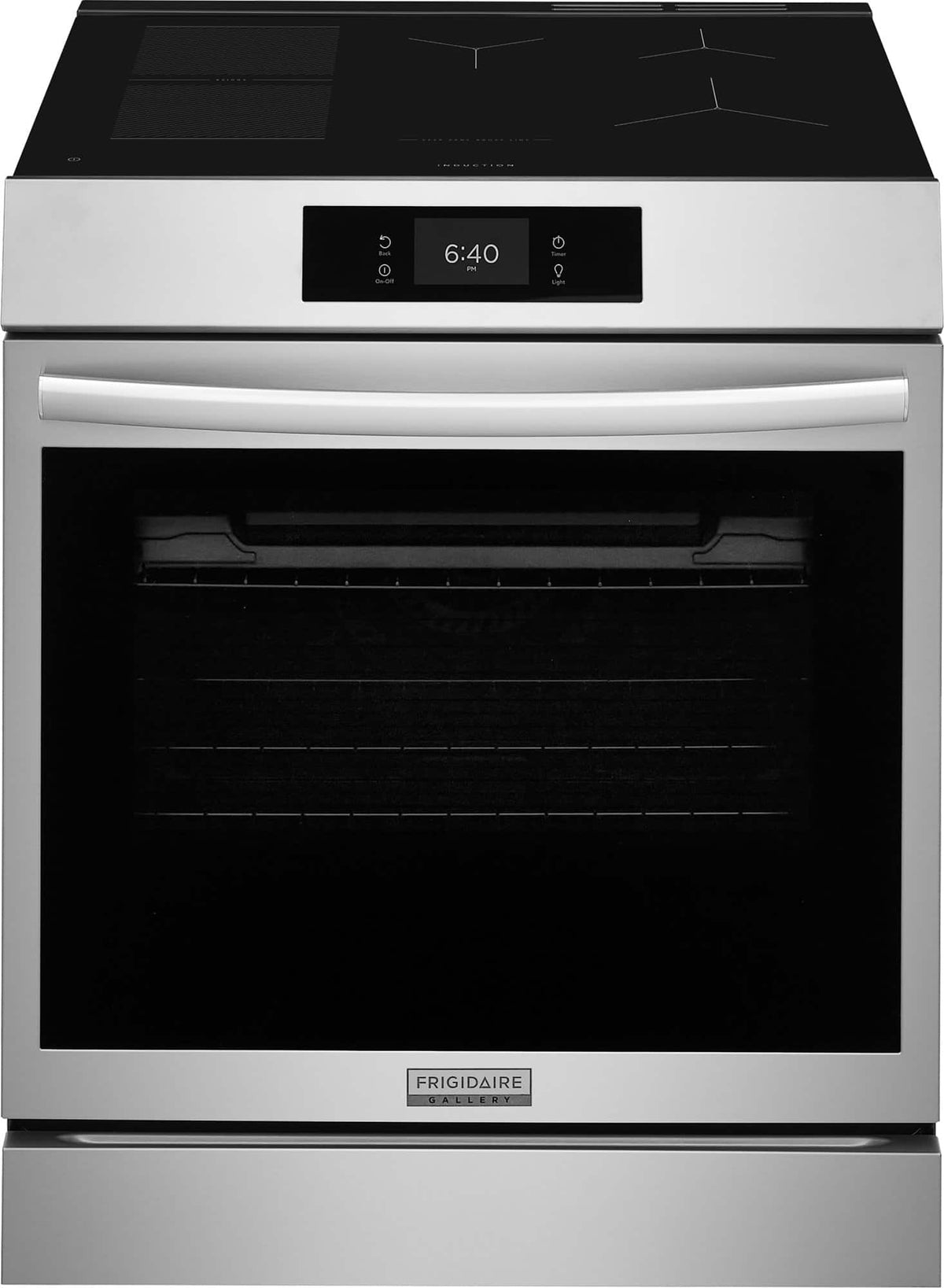 Frigidaire - Gallery 30 in. Wide 5 elements 6.2 Cu. Ft. Slide-In Electric Induction Range with Stone-Baked Pizza and 15+ Ways to Cook - Stainless Steel