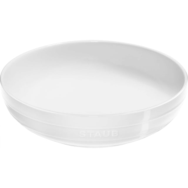 Front. Staub - Staub Ceramic 11.5-inch Shallow Serving Bowl - White - White.
