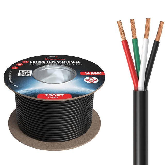 atMaximum OUTDOOR SPEAKER CABLE OXYGEN FREE COPPER (CM, CL3) 14 AWG 250FT