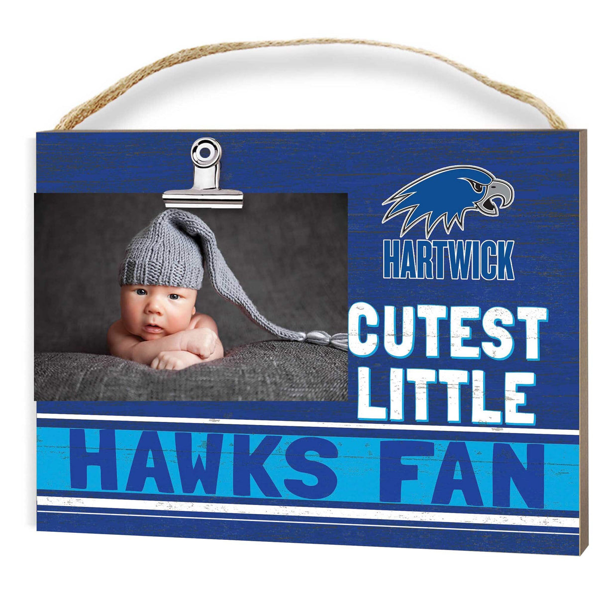 Jardine - Hartwick College Hawks 8" x 10" Cutest Little Fan Team Logo Clip Photo Frame - Blue