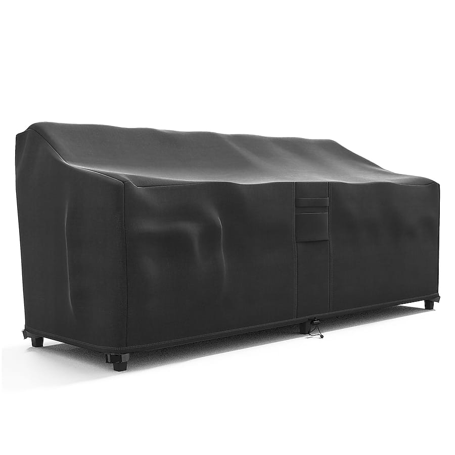 KHOMO GEAR - Heavy-Duty Patio Sofa Cover, Waterproof Outdoor Furniture Protector, Fade & Weather Resistant – 32.5" H x 88" W x 31" - Black