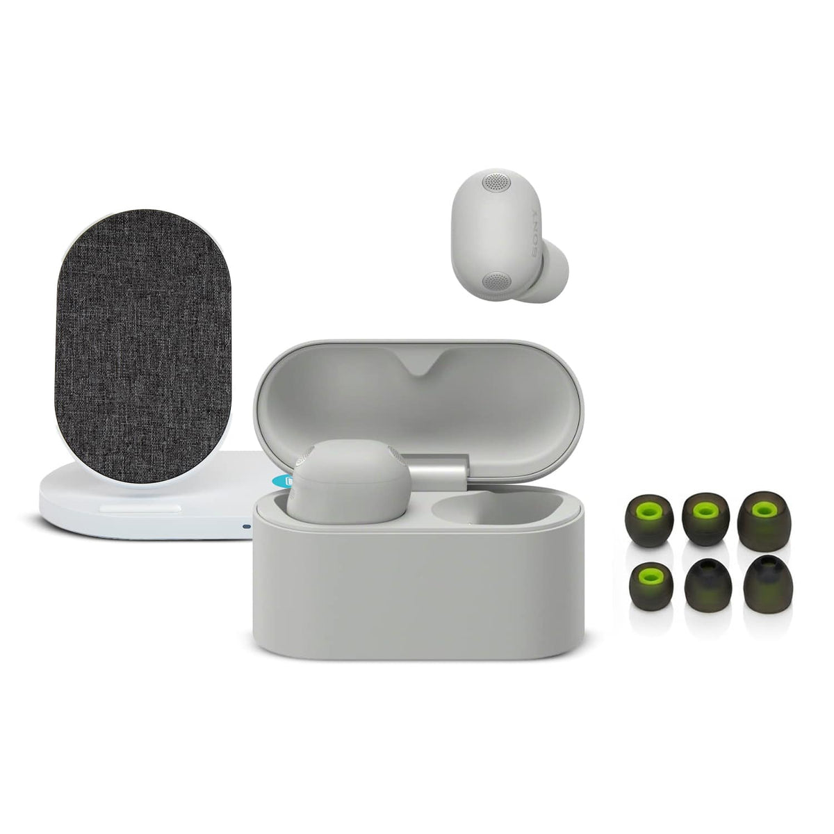 Bundle - Sony - WF-1000XM6 Wireless Earbuds (Platinum Silver) with Accessories