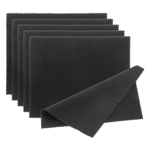 Front. Unique Bargains - Glasses Cleaning Cloth 7"x5.6", 6pcs Polishing Cloth for Lens, Eyeglasses, Screens - Black.