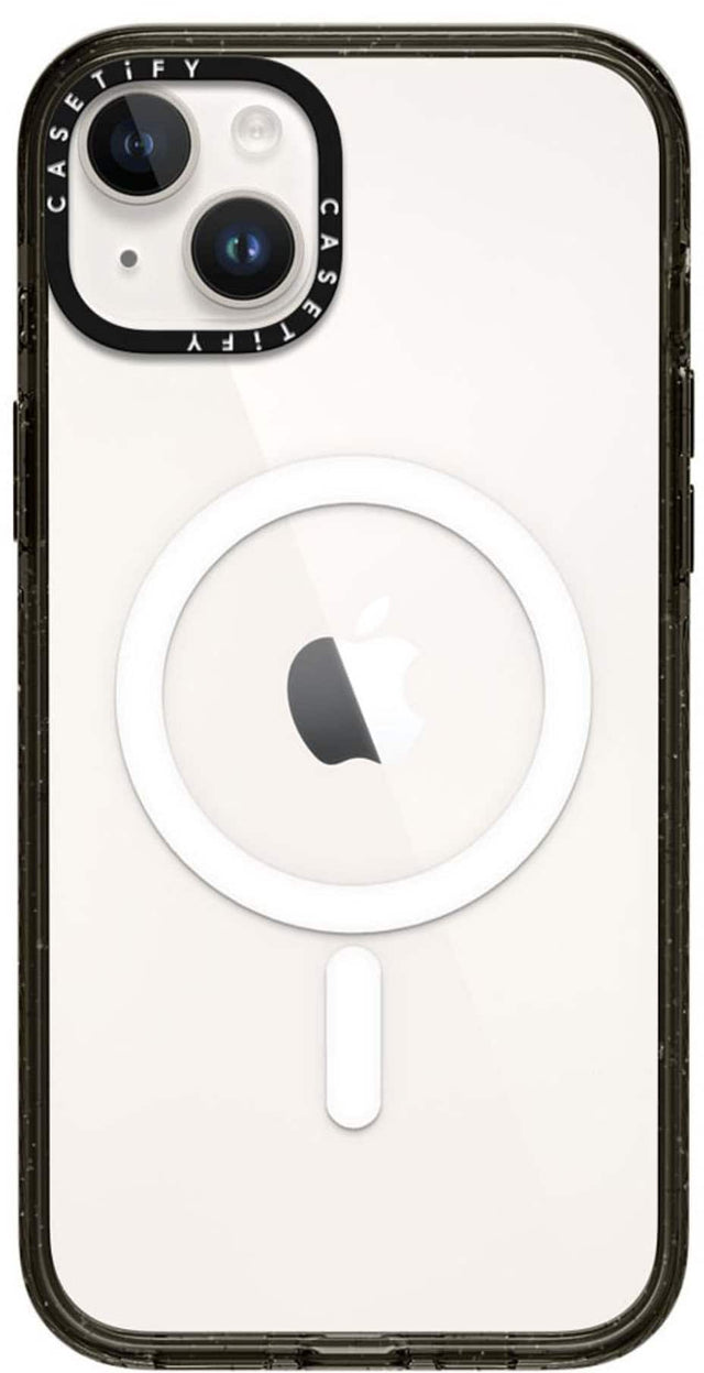 Front. CASETiFY - Impact Case with MagSafe for Apple iPhone 15 Plus - Clear/Black.