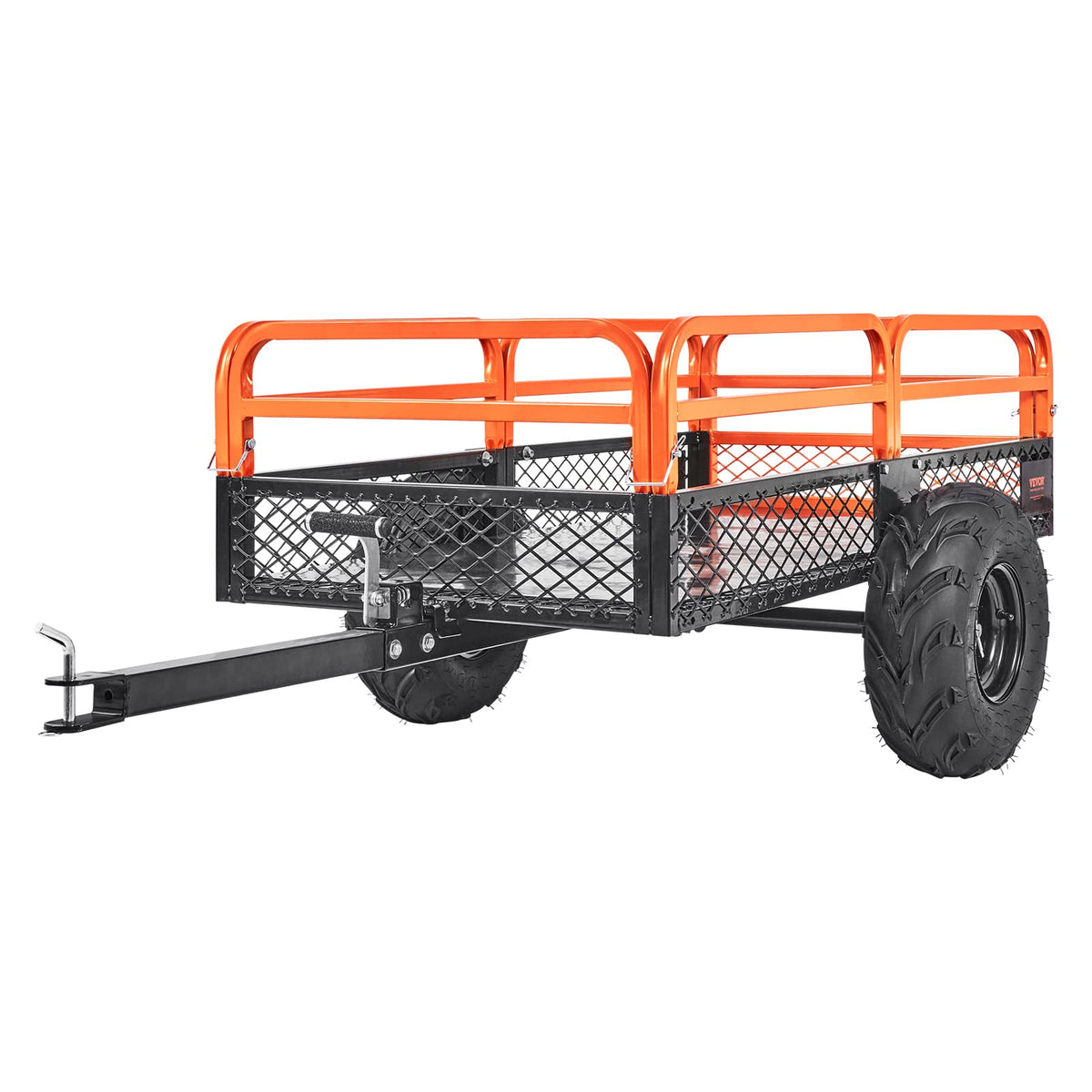 VEVOR - Heavy Duty Steel ATV Dump Trailer, 1500-Pound Load Capacity 15 Cubic Feet, Tow Behind Dump Cart Garden Trailer - Black