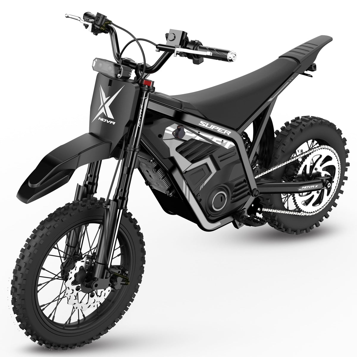 Eskute - Electric Dirt Bike, 4000W Peak Motor, 53+ Mile Range, Full Suspension, Hydraulic Brakes - Black