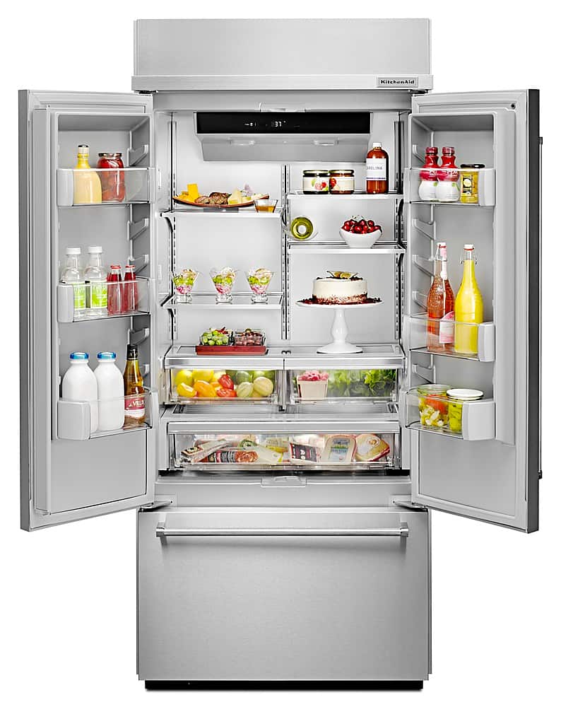 KitchenAid - 36 in. Wide 20.8 cu. ft. French Door Refrigerator with Preserva Food Care System - Stainless Steel