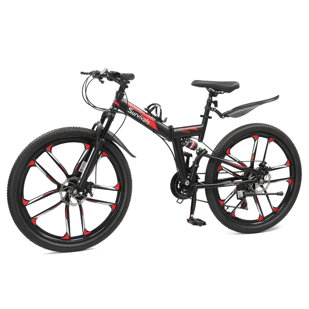 Winado - 26" Mountain Bike, Women's & Men's Bike, Bikes for Adults , Dual Disc Brake, Suspension Front Fork - Black
