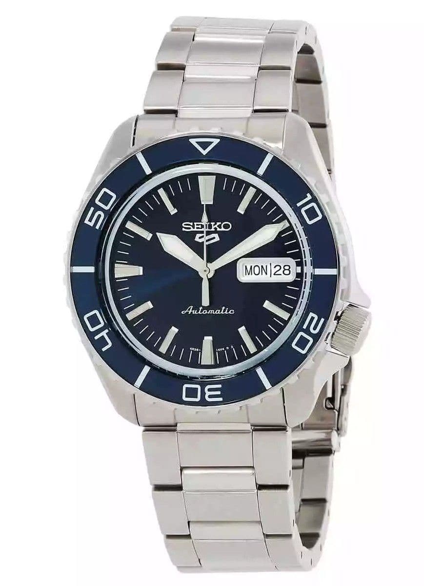Seiko - Sports SKX Series Stainless Steel Sunray Dial Automatic SRPK97K1 100M Men's watch - Blue