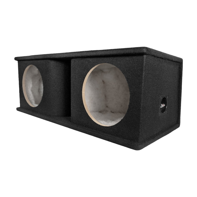 Front. QPower - QPower Dual 10 Inch Horn Ported Subwoofer Box Enclosure, 5/8" MDF, Black Carpet - BLACK.