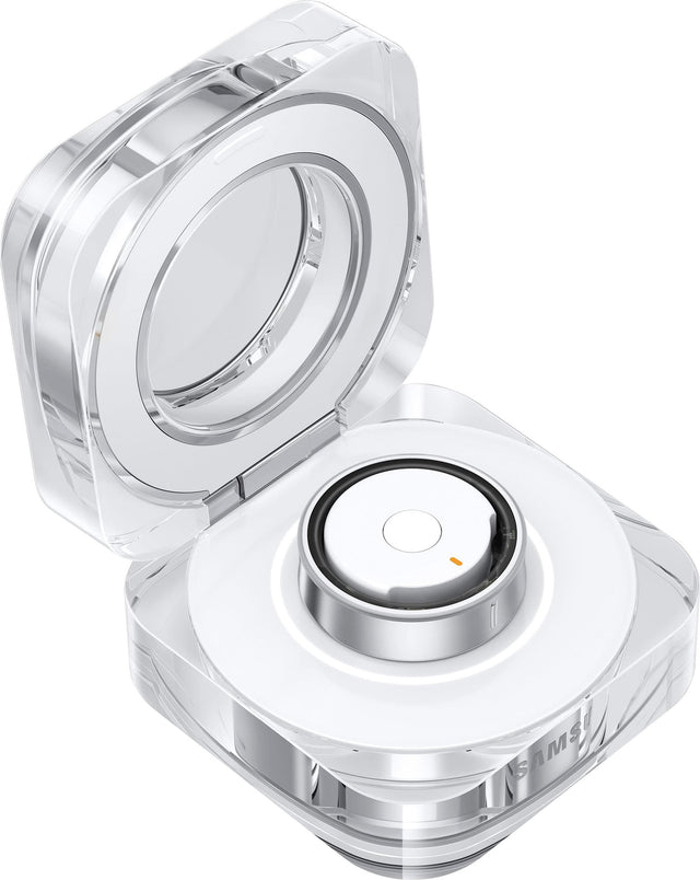 Front. Samsung - Galaxy Ring Charging Case Size 7 - White.