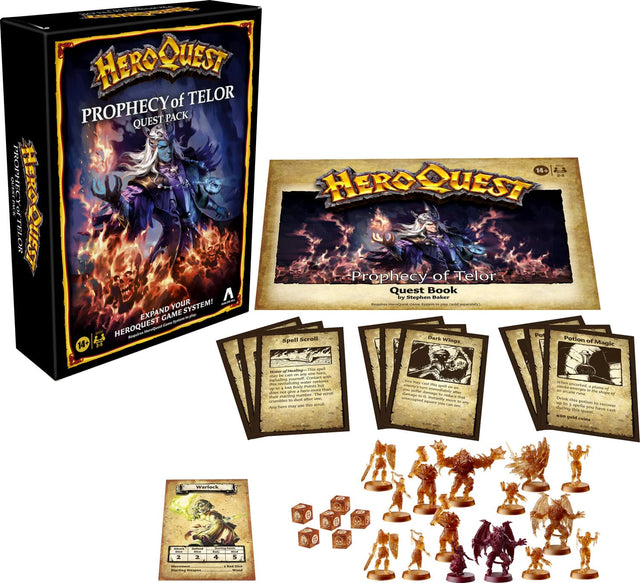 **HeroQuest: Prophecy of Telor Quest Pack**

**Expand Your Game System!**

**HeroQuest**

**Prophecy of Telor**

**Quest Book**

**By Stephen Sibley**

**Spell Scroll**

**Dark Wings**

**Potion of Magic**

**Warlock**

**Starting Magic**

**1 2 3 4 5**

**Warlock**

**1 2 3 4 5**

**Starting Magic**

**1 2 3 4 5**