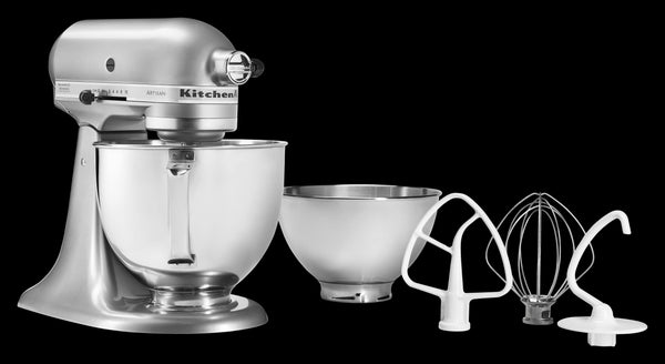 KitchenAid - Value Bundle Artisan Series 5 Quart Tilt-Head Stand Mixer with - Contour Silver
