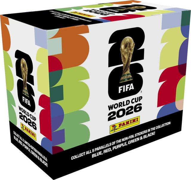 FIFA WORLD CUP 2026 PANINI

COLLECT ALL 5 PARALLELS OF THE NON-FOIL STICKERS IN THE COLLECTION: BLUE, RED, PURPLE, GREEN & BLACK!