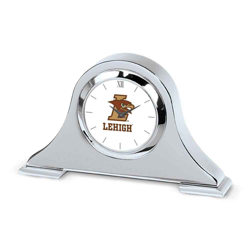 Jardine - Lehigh Mountain Hawks Logo Napoleon Desk Clock - Silver