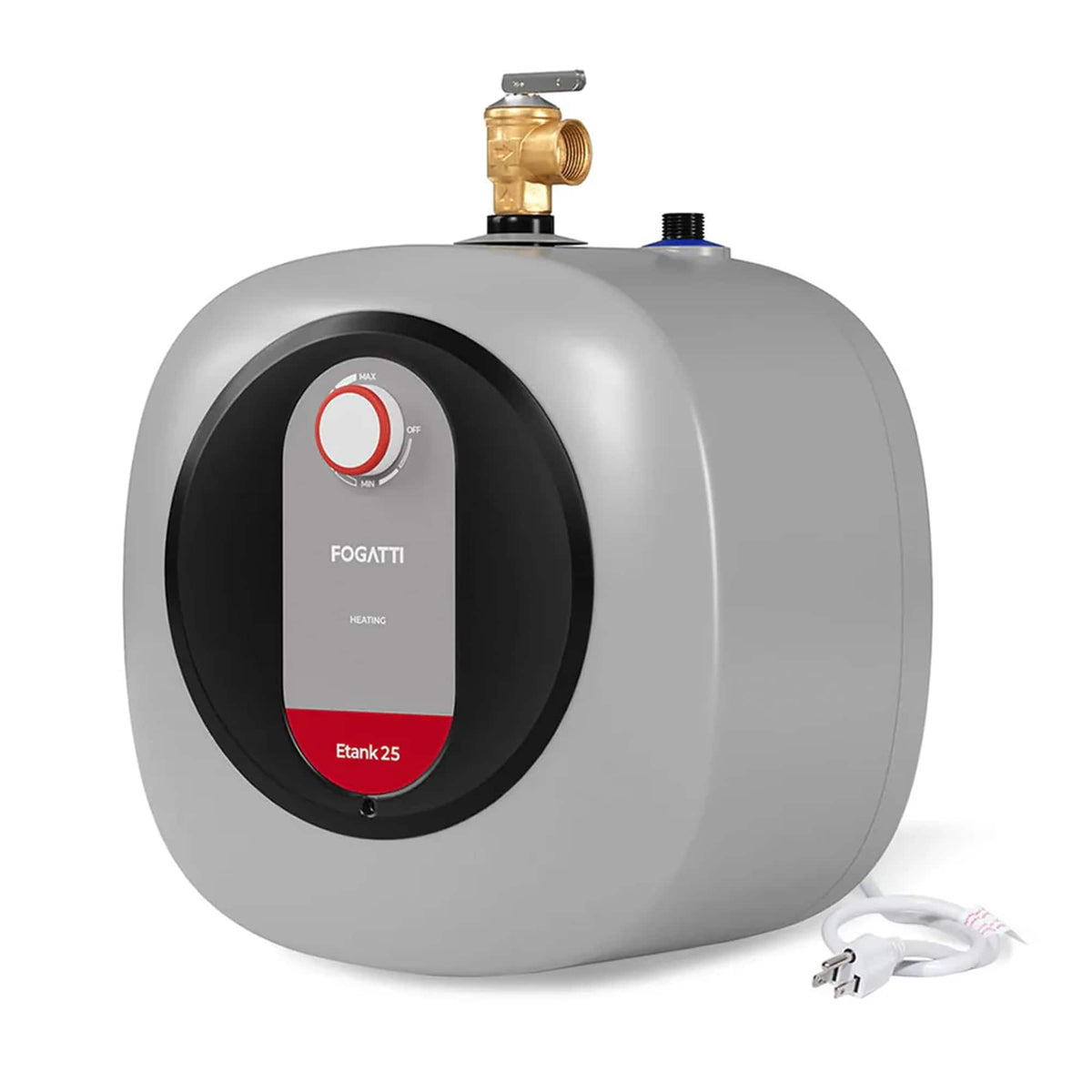 Fogatti - 2.5 Gallon 1440W Electric Mini Tank Water Heater, Wall/Floor Mount - Gray