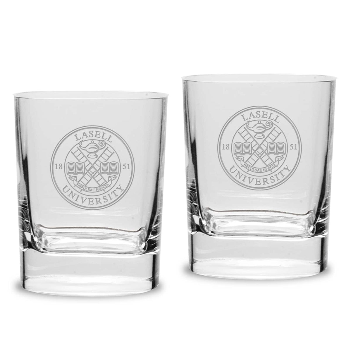 Jardine - Lasell Lasers 11.75oz. Two-Piece Luigi Bormioli Square Double Old Fashion Glasses Set - Multicolor