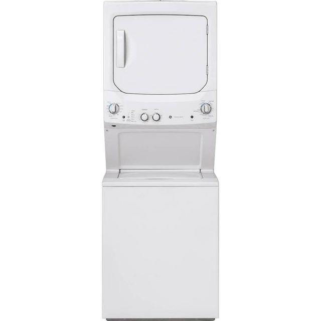 Front. GE - 3.8 Cu. Ft. Top Load Washer and 5.9 Cu. Ft. Gas Dryer Laundry Center - White.