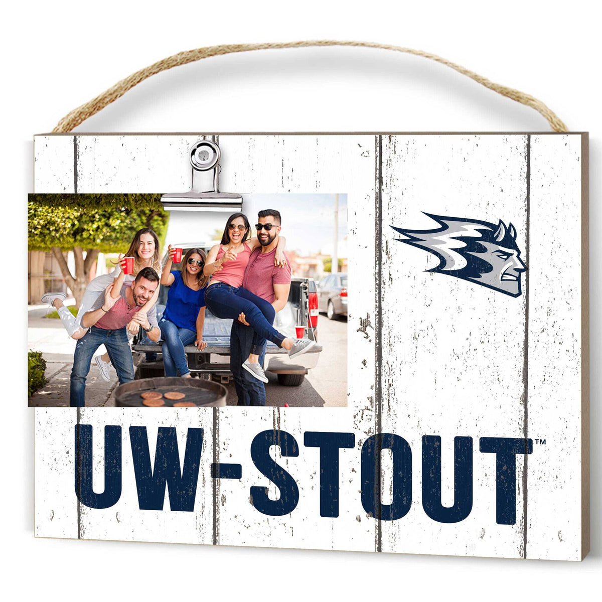 Jardine - Wisconsin Stout Blue Devils 8" x 10" Weathered Clip It Frame - White