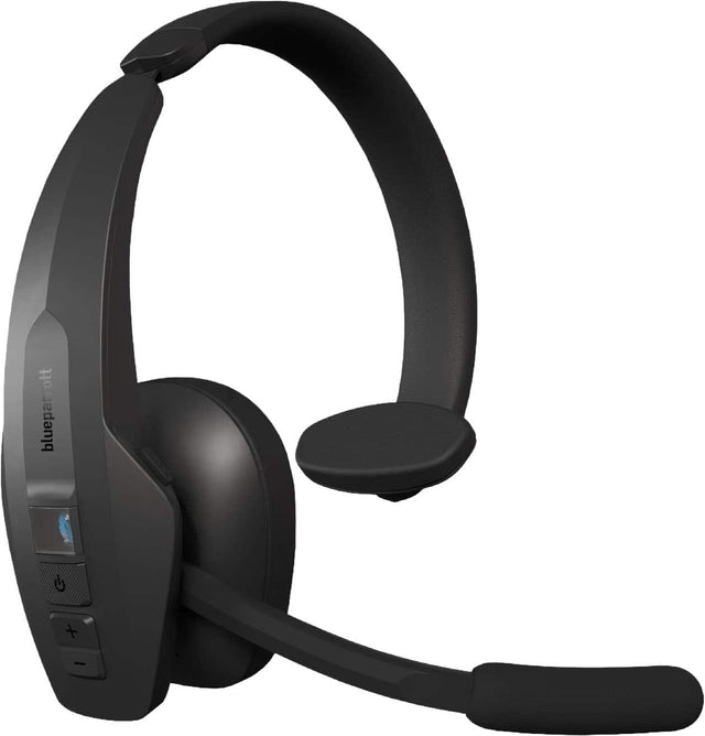Front. BlueParrott - Pro B450 Wireless Bluetooth Mono Headset with 98% AI Voice Isolation Mics, ANC audio, and All-Day Comfort - Black.