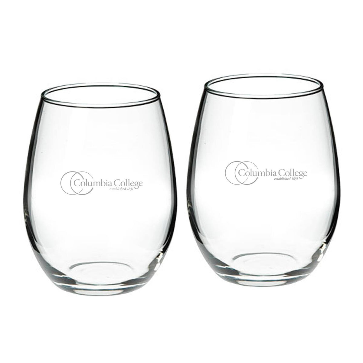Jardine - Columbia College of Missouri Cougars 21oz. 2-Piece Stemless Wine Glass Set - Multicolor