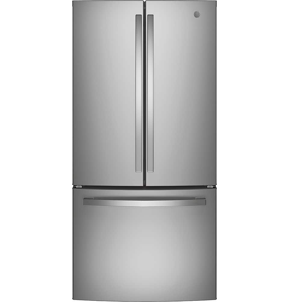 GE - 33 in. Wide 24.7 Cu. Ft. French Door Refrigerator with Internal Water Dispenser - Stainless Steel
