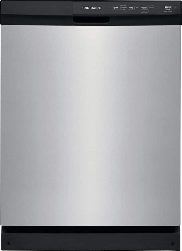 Frigidaire - 24" Front Control Built-In Dishwasher with 3-Cycles, 55 dBA - Stainless Steel